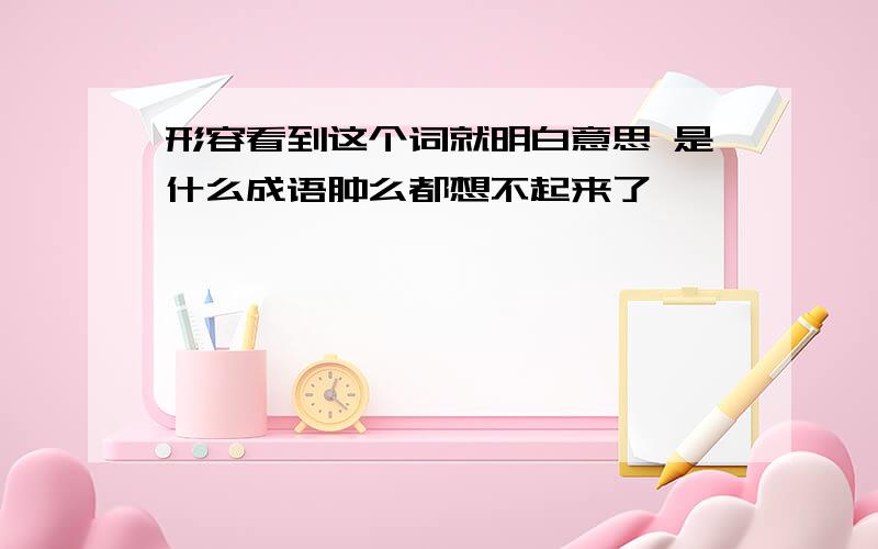 形容看到这个词就明白意思 是什么成语肿么都想不起来了……