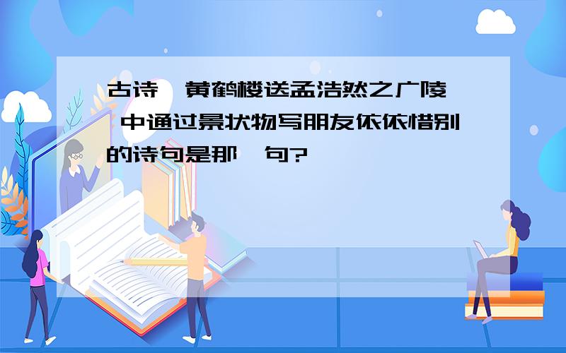 古诗《黄鹤楼送孟浩然之广陵》 中通过景状物写朋友依依惜别的诗句是那一句?