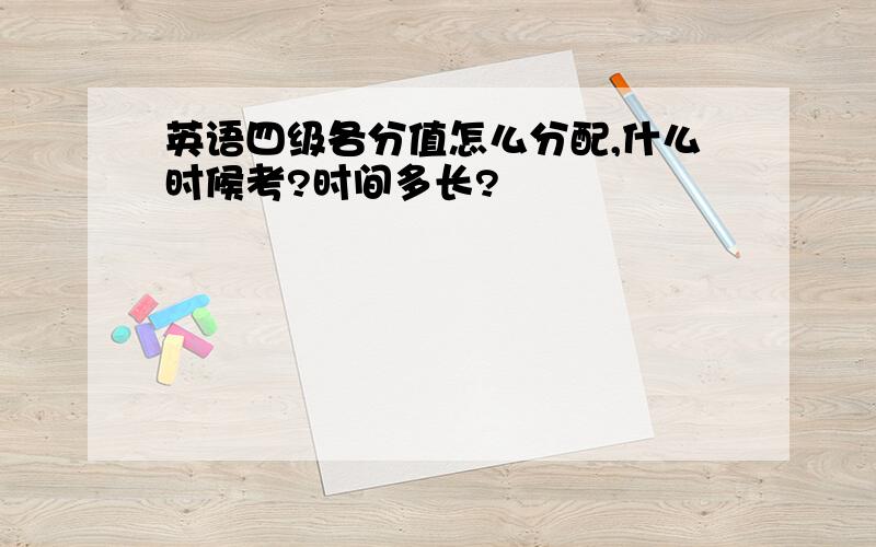 英语四级各分值怎么分配,什么时候考?时间多长?