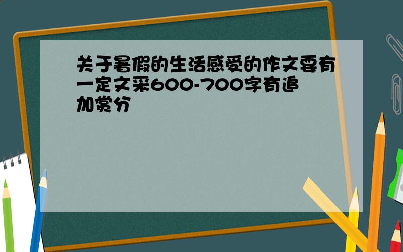 关于暑假的生活感受的作文要有一定文采600-700字有追加赏分