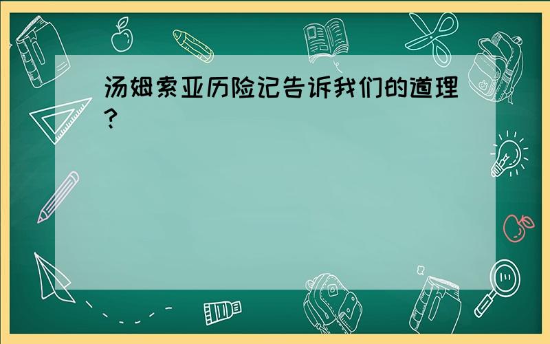 汤姆索亚历险记告诉我们的道理?