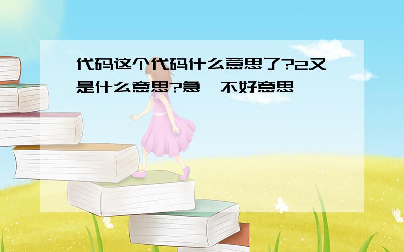 代码这个代码什么意思了?2又是什么意思?急,不好意思