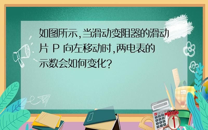 如图所示,当滑动变阻器的滑动片 P 向左移动时,两电表的示数会如何变化?