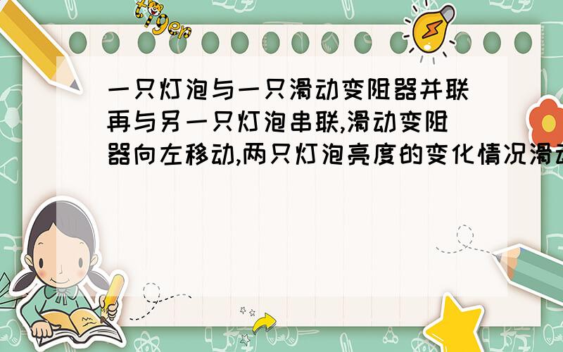 一只灯泡与一只滑动变阻器并联再与另一只灯泡串联,滑动变阻器向左移动,两只灯泡亮度的变化情况滑动变阻器向左移动,两只灯泡的变化情况怎样?为什么?（开关我就不画了）