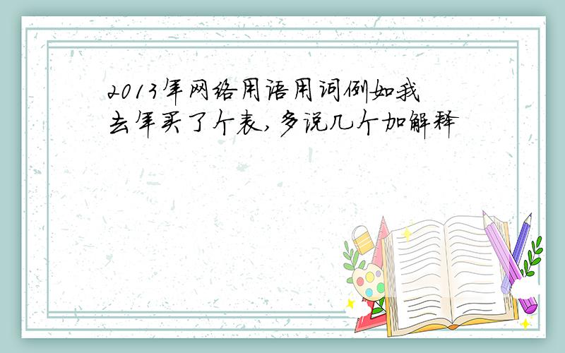 2013年网络用语用词例如我去年买了个表,多说几个加解释