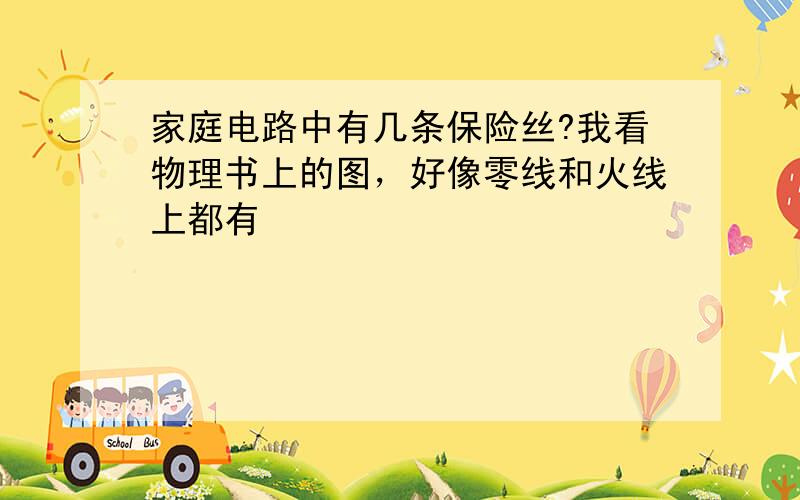 家庭电路中有几条保险丝?我看物理书上的图，好像零线和火线上都有