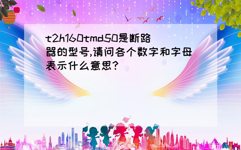 t2h160tmd50是断路器的型号,请问各个数字和字母表示什么意思?