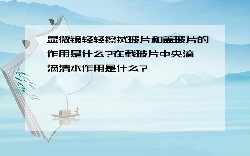 显微镜轻轻擦拭玻片和盖玻片的作用是什么?在载玻片中央滴一滴清水作用是什么?