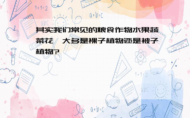 其实我们常见的粮食作物水果蔬菜花卉大多是裸子植物还是被子植物?