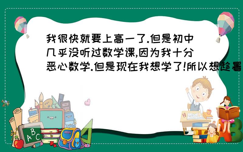 我很快就要上高一了.但是初中几乎没听过数学课,因为我十分恶心数学.但是现在我想学了!所以想趁暑假好好补回初中数学的重要部分.所以,是函数还是方程还是圆?