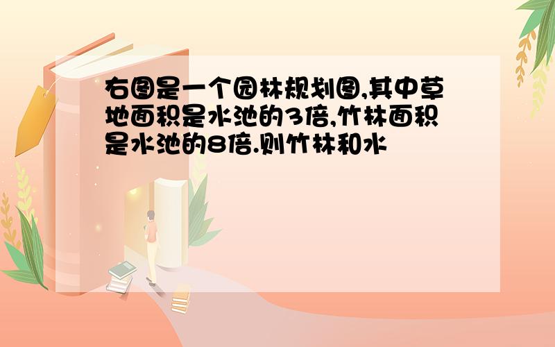 右图是一个园林规划图,其中草地面积是水池的3倍,竹林面积是水池的8倍.则竹林和水