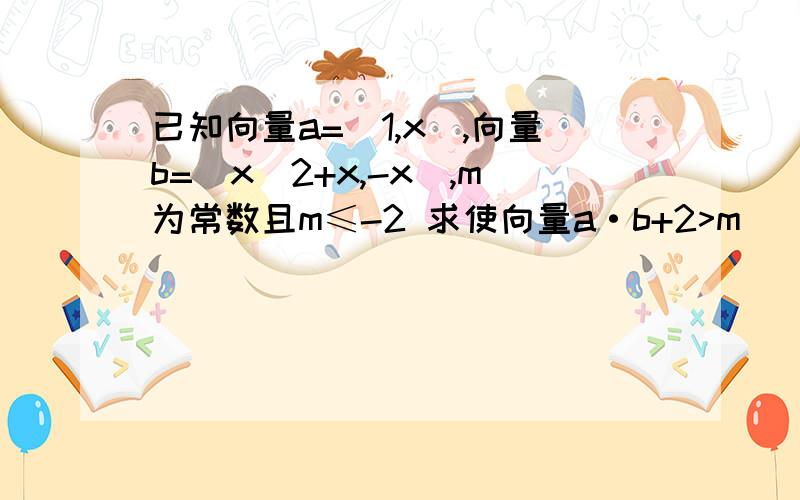 已知向量a=(1,x),向量b=(x^2+x,-x),m为常数且m≤-2 求使向量a·b+2>m((2/(a·b))+1)成立的x的取值范围.