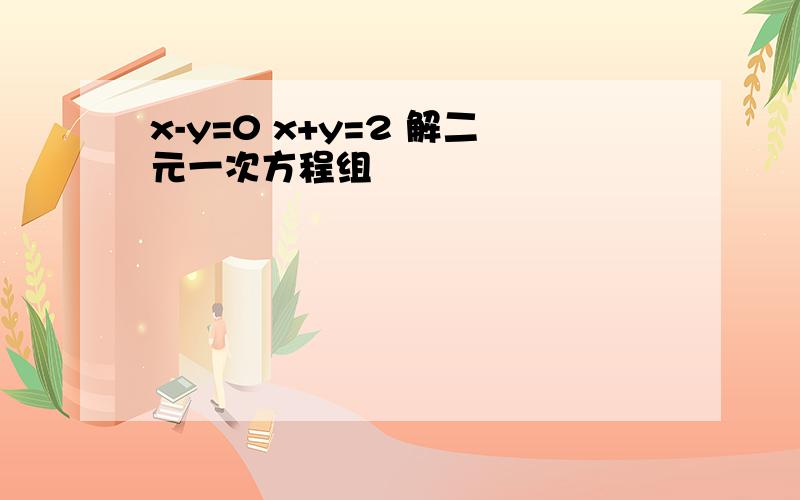 x-y=0 x+y=2 解二元一次方程组