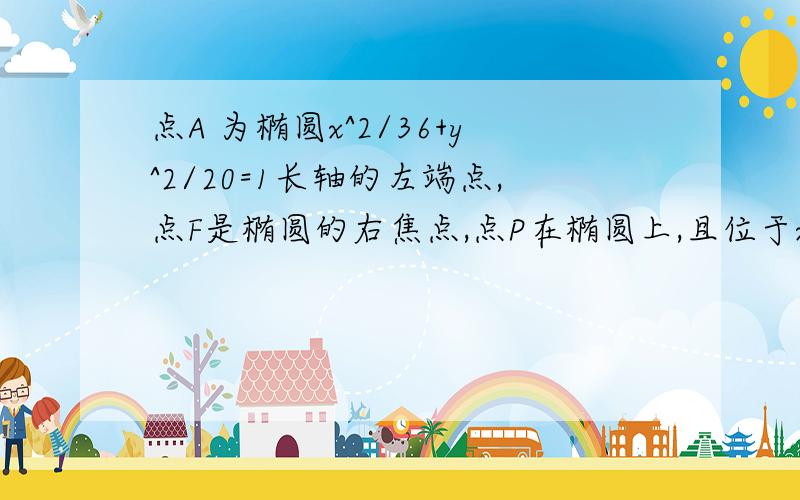 点A 为椭圆x^2/36+y^2/20=1长轴的左端点,点F是椭圆的右焦点,点P在椭圆上,且位于x轴上方,PA垂直于PF.求点P的坐标.