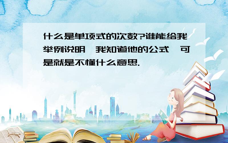 什么是单项式的次数?谁能给我举例说明,我知道他的公式,可是就是不懂什么意思.