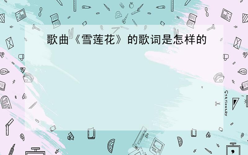 歌曲《雪莲花》的歌词是怎样的