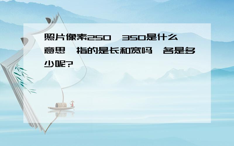 照片像素250*350是什么意思,指的是长和宽吗,各是多少呢?