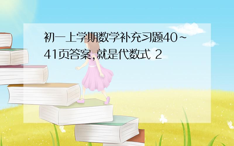 初一上学期数学补充习题40~41页答案,就是代数式 2