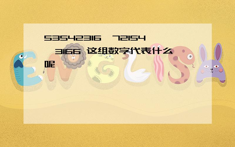 53542316,72154,3166 这组数字代表什么呢