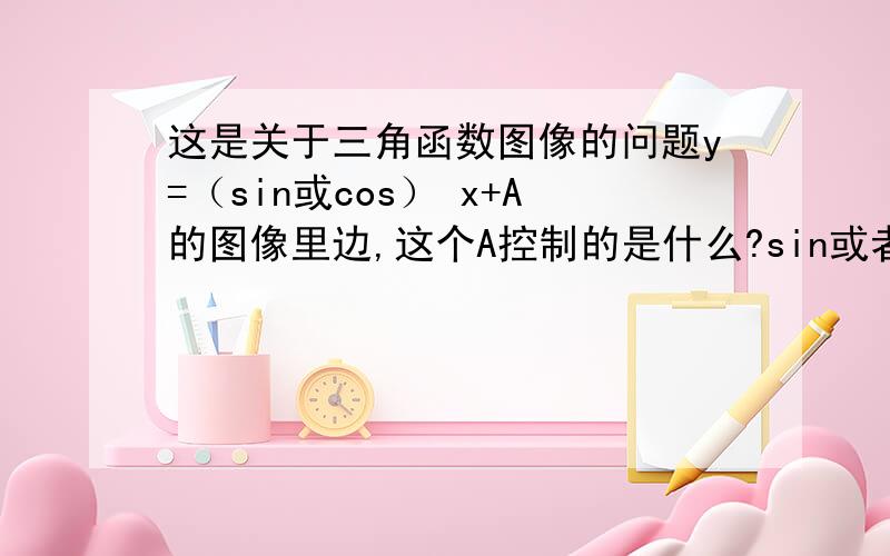 这是关于三角函数图像的问题y=（sin或cos） x+A的图像里边,这个A控制的是什么?sin或者cos的图像的上下平移?左右平移?最好能解释一下为什么.