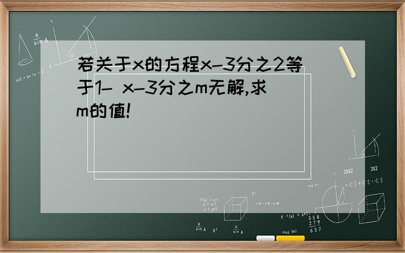 若关于x的方程x-3分之2等于1- x-3分之m无解,求m的值!