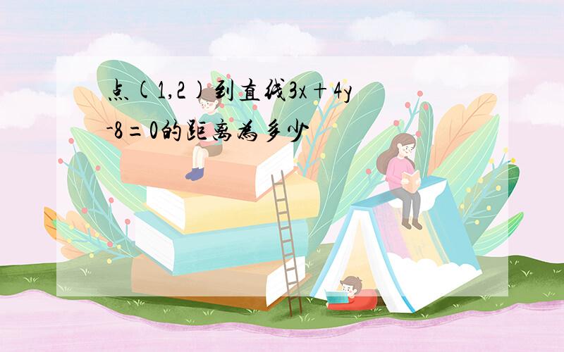 点(1,2)到直线3x+4y-8=0的距离为多少