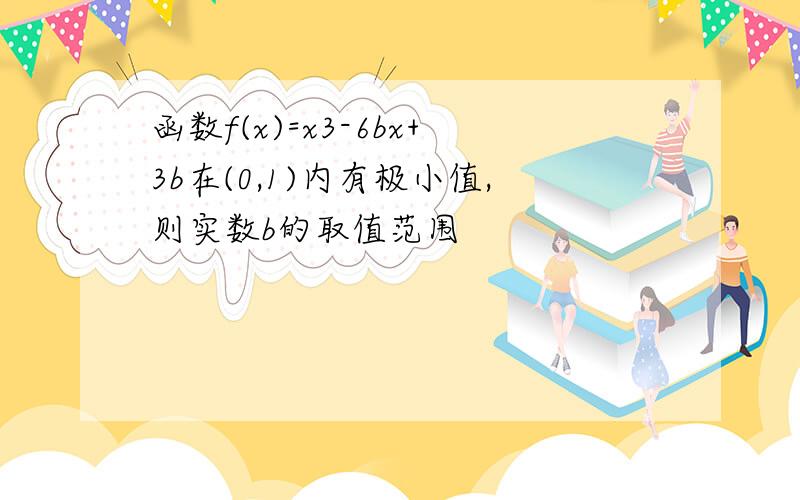 函数f(x)=x3-6bx+3b在(0,1)内有极小值,则实数b的取值范围