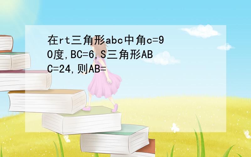 在rt三角形abc中角c=90度,BC=6,S三角形ABC=24,则AB=