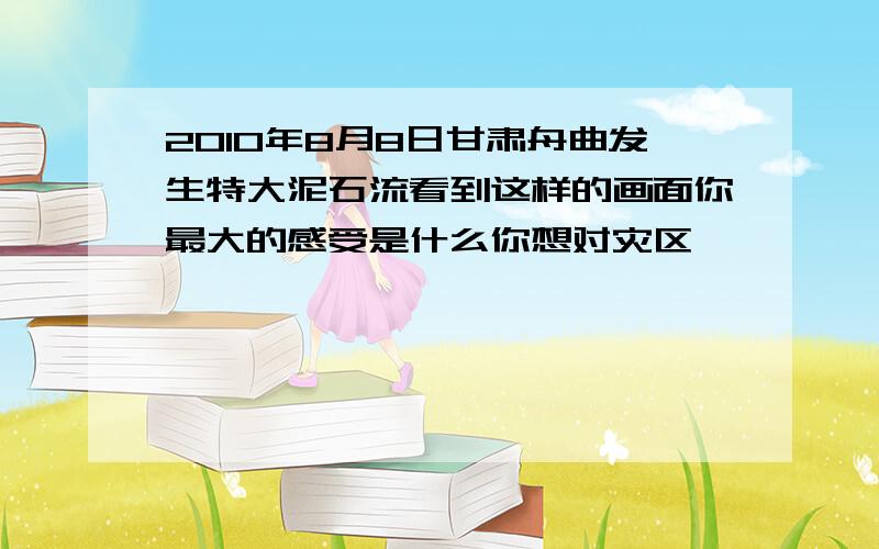 2010年8月8日甘肃舟曲发生特大泥石流看到这样的画面你最大的感受是什么你想对灾区