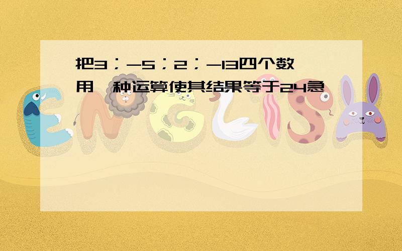 把3；-5；2；-13四个数用一种运算使其结果等于24急