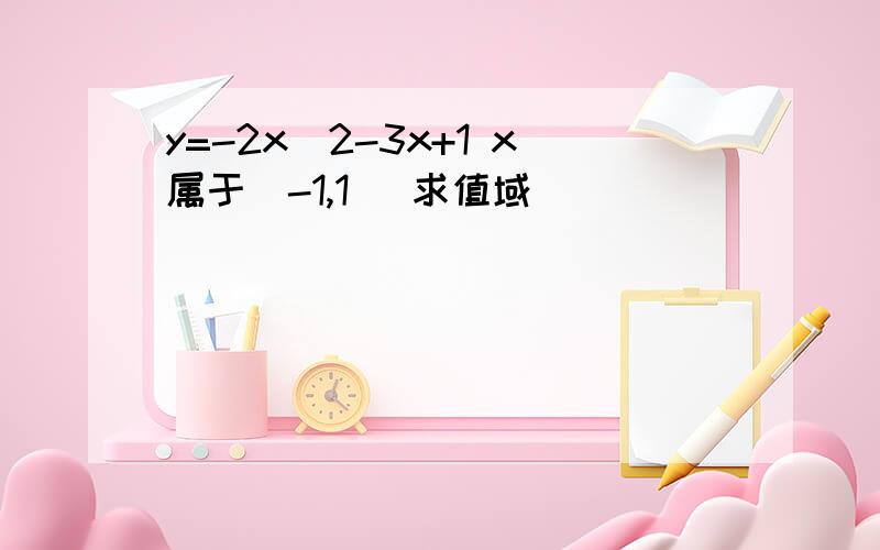 y=-2x^2-3x+1 x属于[-1,1] 求值域