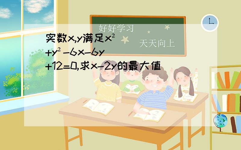 实数x,y满足x²+y²-6x-6y+12=0,求x-2y的最大值