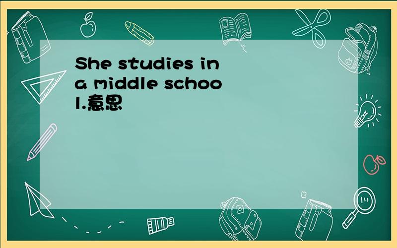 She studies ina middle school.意思