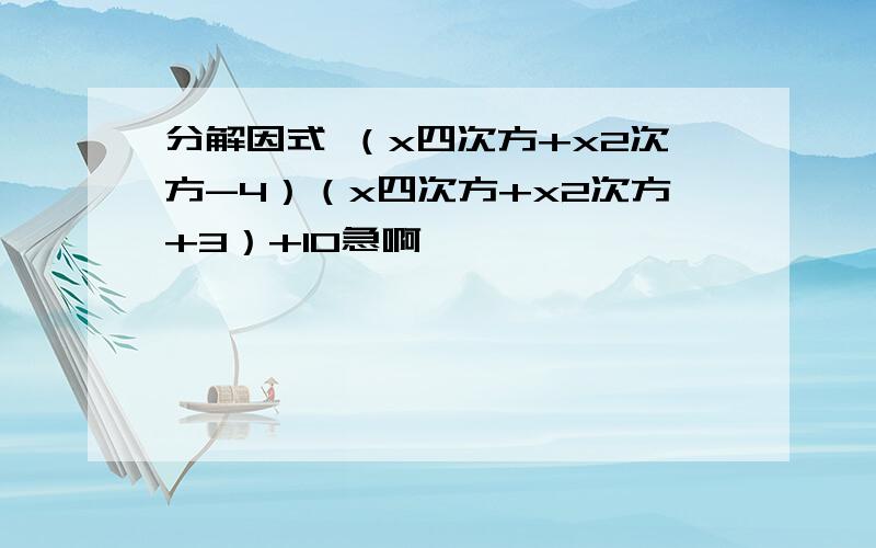 分解因式 （x四次方+x2次方-4）（x四次方+x2次方+3）+10急啊