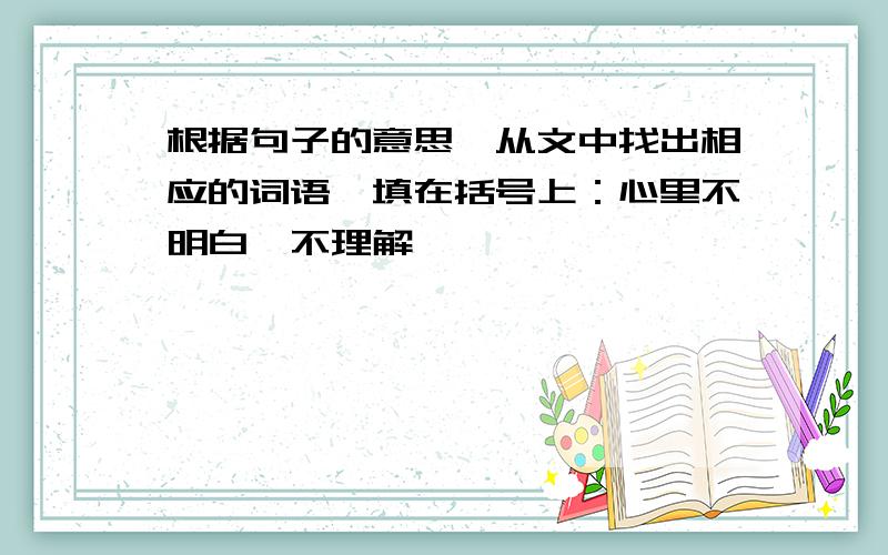 根据句子的意思,从文中找出相应的词语,填在括号上：心里不明白,不理解