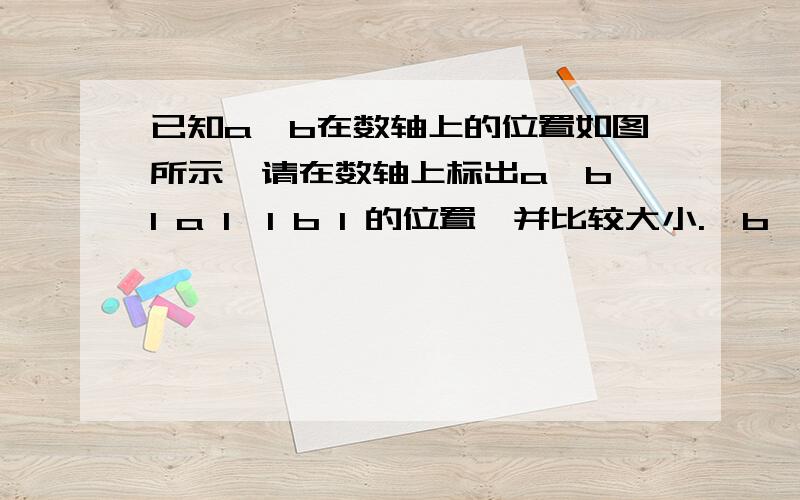 已知a,b在数轴上的位置如图所示,请在数轴上标出a,b,l a l,l b l 的位置,并比较大小.—b—a—0→数轴只显示负数部分,正数部分只有一点点位置.——b—a—0→