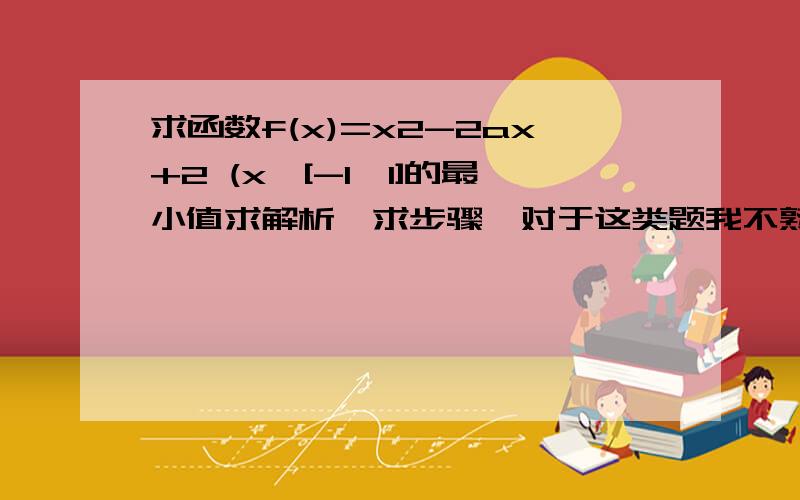 求函数f(x)=x2-2ax+2 (x∈[-1,1]的最小值求解析,求步骤,对于这类题我不熟练