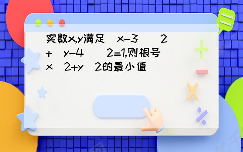 实数x,y满足(x-3)^2+(y-4)^2=1,则根号x^2+y^2的最小值