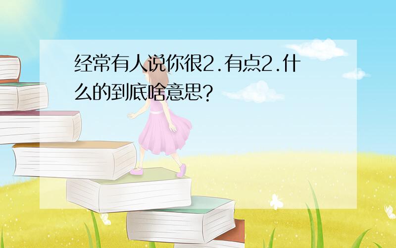 经常有人说你很2.有点2.什么的到底啥意思?