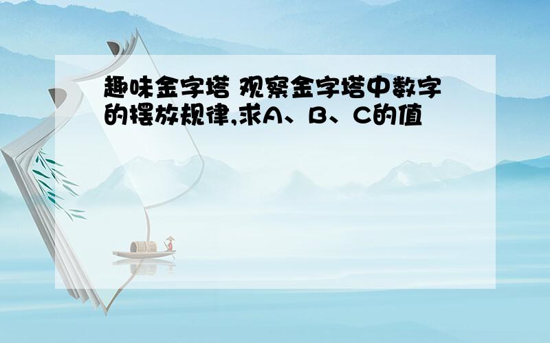 趣味金字塔 观察金字塔中数字的摆放规律,求A、B、C的值