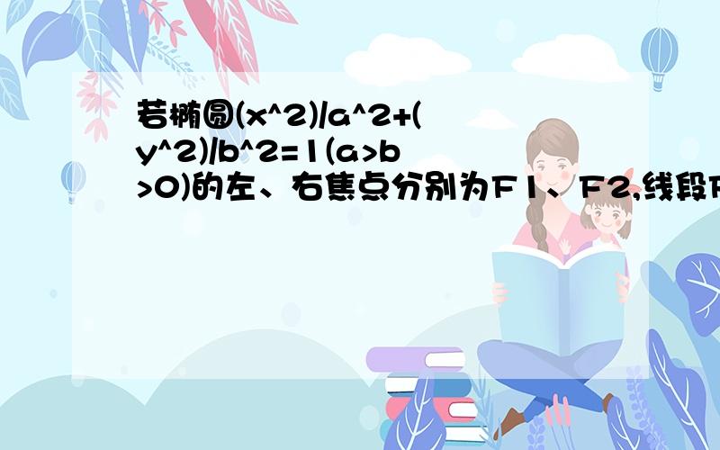 若椭圆(x^2)/a^2+(y^2)/b^2=1(a>b>0)的左、右焦点分别为F1、F2,线段F1F2被抛物线y^2=2bx的焦点分为5:3的两