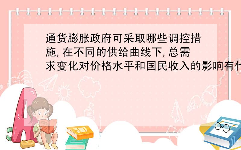 通货膨胀政府可采取哪些调控措施,在不同的供给曲线下,总需求变化对价格水平和国民收入的影响有什么不同