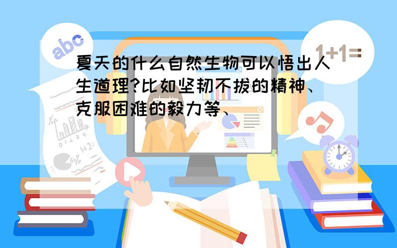 夏天的什么自然生物可以悟出人生道理?比如坚韧不拔的精神、克服困难的毅力等、