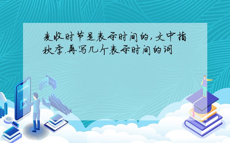 麦收时节是表示时间的,文中指秋季.再写几个表示时间的词