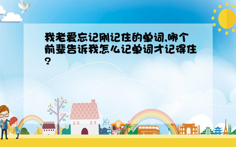 我老爱忘记刚记住的单词,哪个前辈告诉我怎么记单词才记得住?