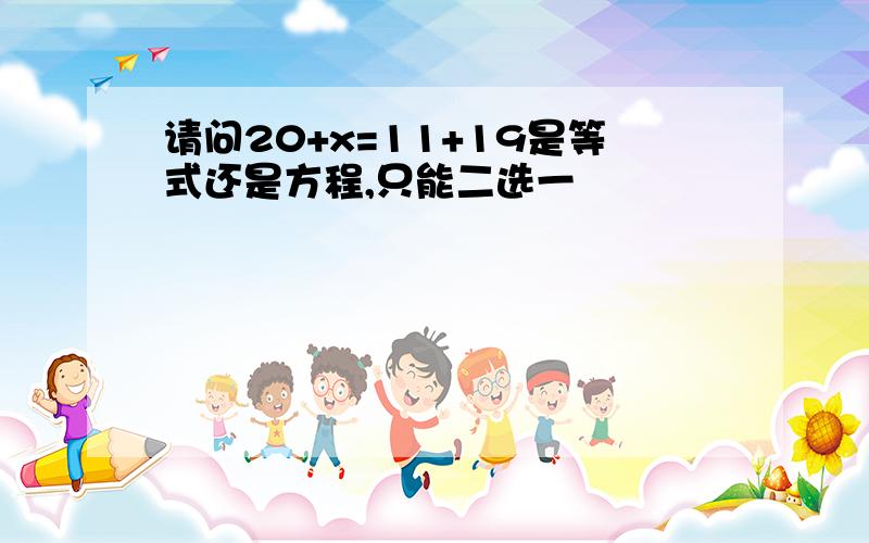 请问20+x=11+19是等式还是方程,只能二选一