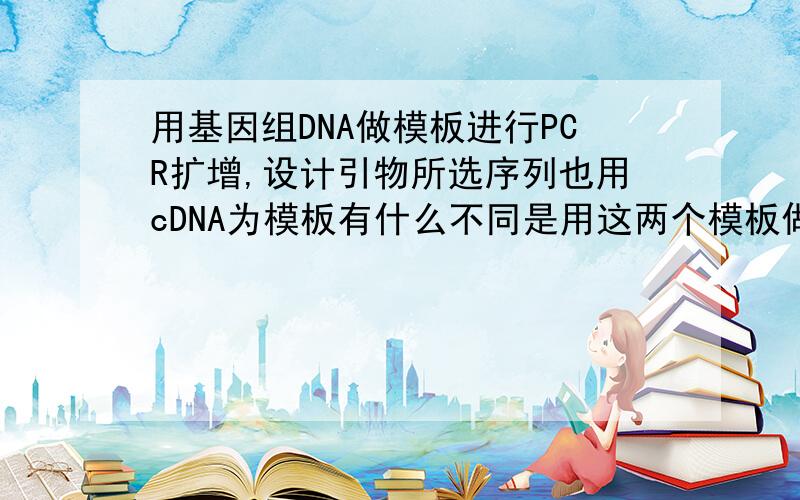 用基因组DNA做模板进行PCR扩增,设计引物所选序列也用cDNA为模板有什么不同是用这两个模板做pcr，在设计引物时，设计引物所用的序列有区别么