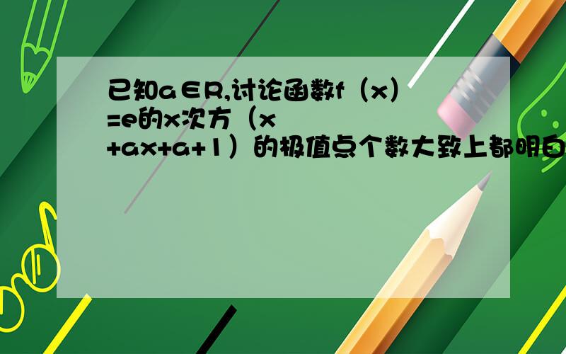 已知a∈R,讨论函数f（x）=e的x次方（x²+ax+a+1）的极值点个数大致上都明白了,但是有一句是‘当判别式＞0时,即a＜0或a＞4时,方程有两实根x1x2,所以f（x）的导数=ex次方（x-x1）（x-x2）‘这是