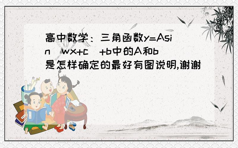 高中数学：三角函数y=Asin(wx+c)+b中的A和b是怎样确定的最好有图说明,谢谢