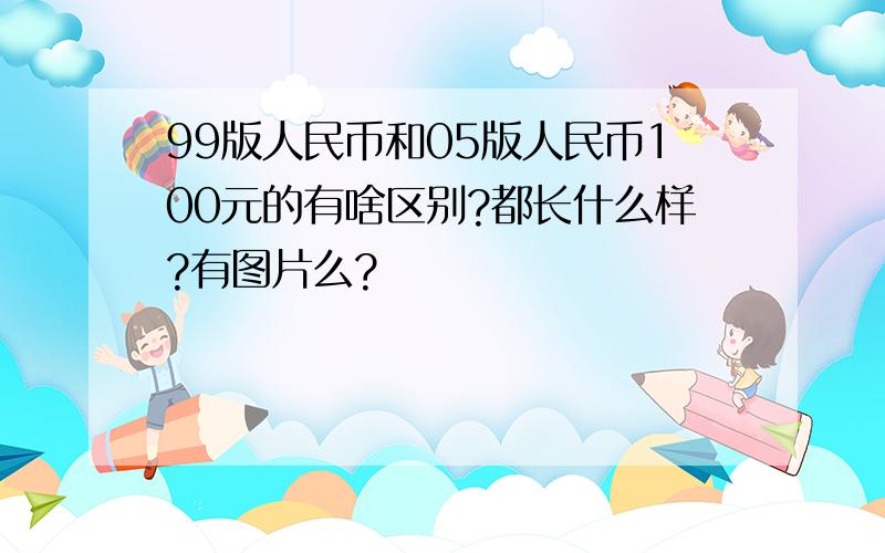 99版人民币和05版人民币100元的有啥区别?都长什么样?有图片么?